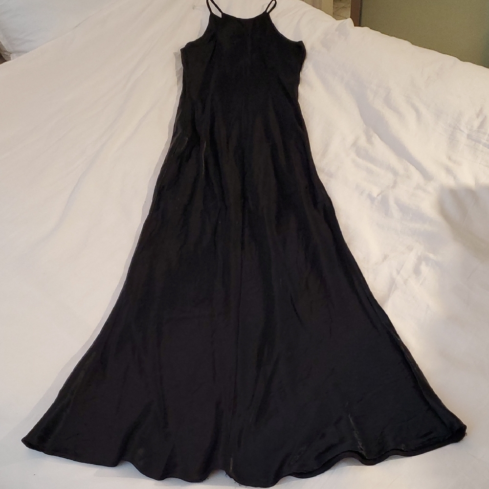 Elegant Black Satin Evening Dress